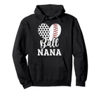 Ball Nana Grandma Heart Baseball Soccer Hoodie - Unique Graphic for Adults