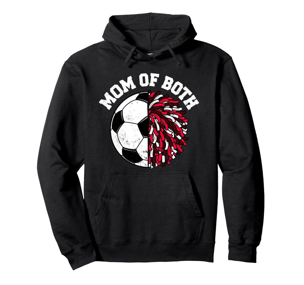 Mom Both Soccer Cheer Mom Funny Hoodie - Aesthetic Graphic for Adults