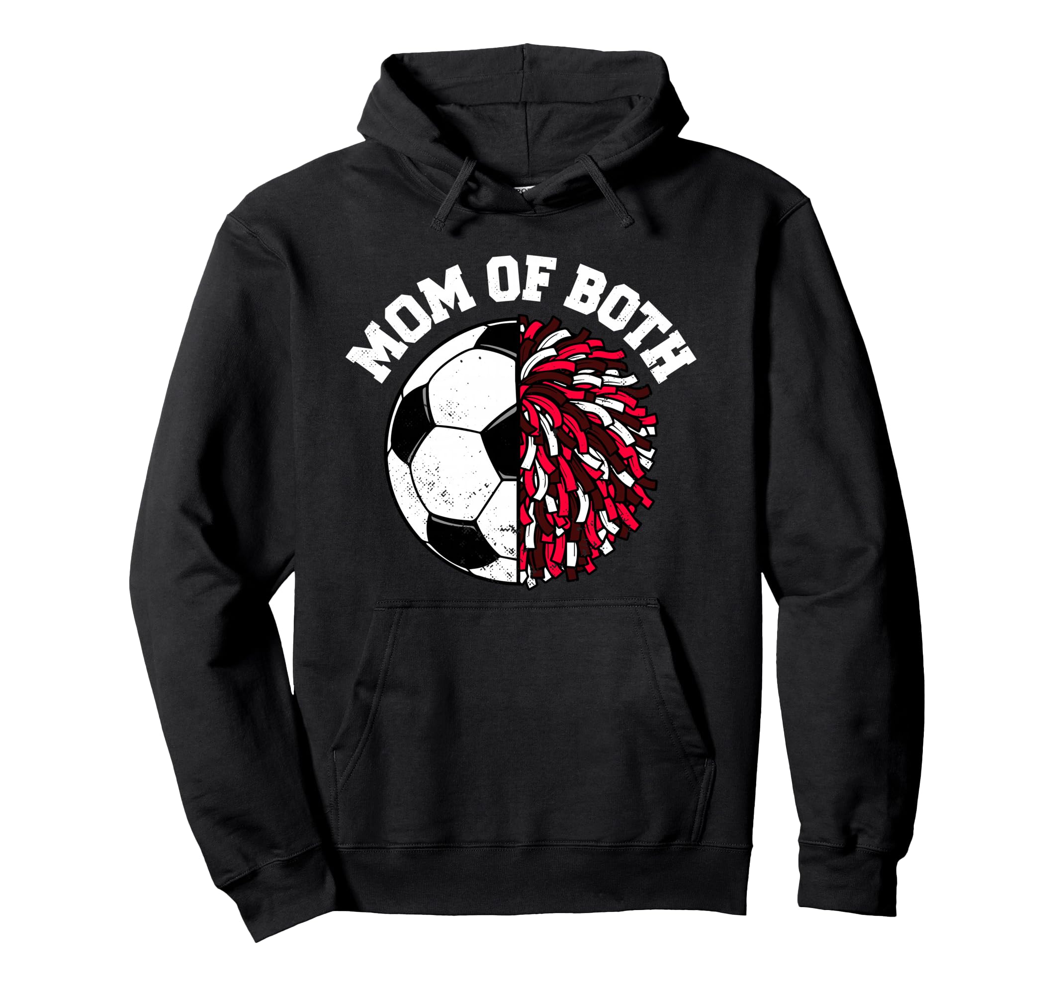 Mom Both Soccer Cheer Mom Funny Hoodie - Aesthetic Graphic for Adults