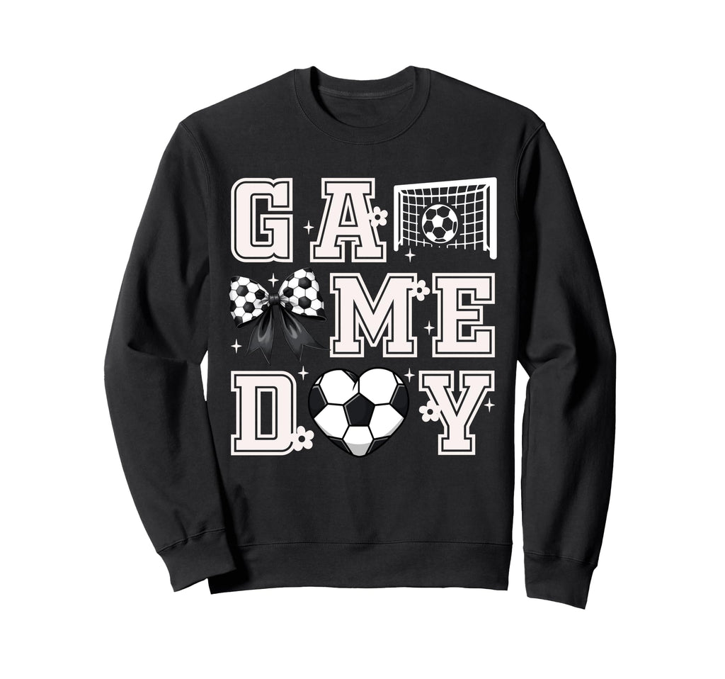 Soccer Coquette Bow Gameday Sweatshirt - Casual Everyday Wear Men Women