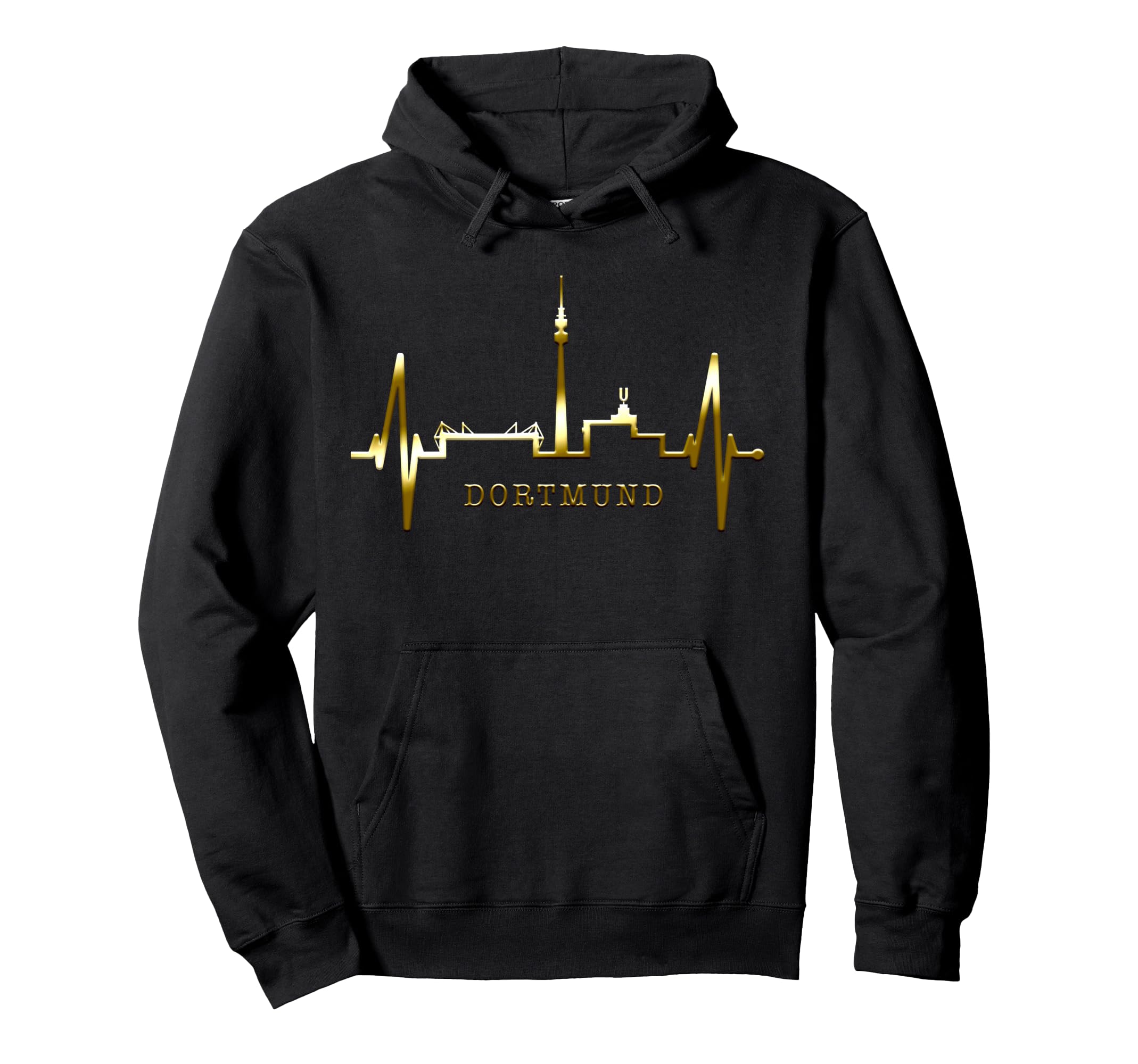 Dortmund Skyline Heartbeat Ruhrpott Hoodie - Minimalist Print Men Women