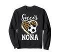 Soccer Nona Leopard Heart Love Soccer Sweatshirt - Graphic Print Men Women