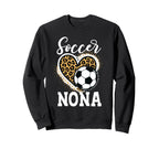 Soccer Nona Leopard Heart Love Soccer Sweatshirt - Graphic Print Men Women