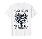100 Days School Soccer Heart Love T-Shirt - Casual Everyday Wear Unisex