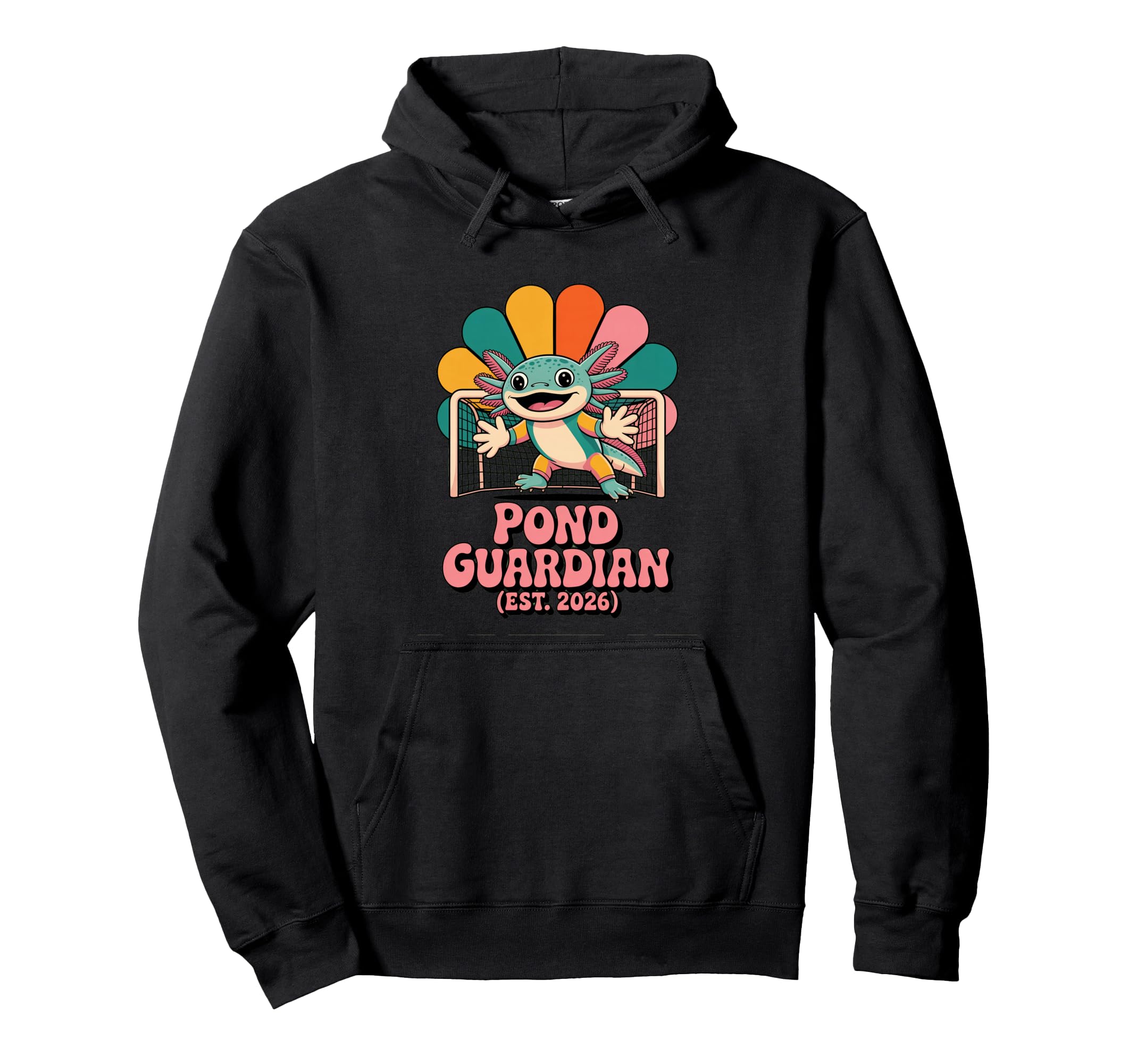 Axolotl Soccer Goalie Pond Guardian Hoodie - Streetwear Style for Adults
