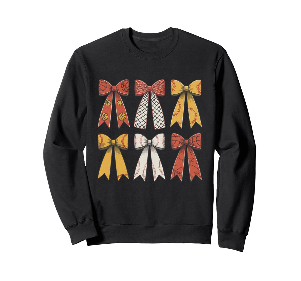Baseball Coquette Basketball Bow Sweatshirt - Trendy Graphic Men Women