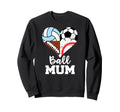 Ball Mum Funny Soccer Sweatshirt - Casual Everyday Wear for Adults