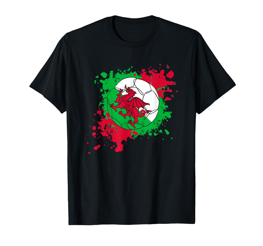 Soccer Ball Flag Wales T-Shirt - Streetwear Style Unisex