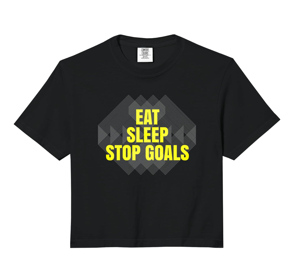 Eat Sleep Stop Goals Soccer Hockey T-Shirt - Trendy Graphic for Adults