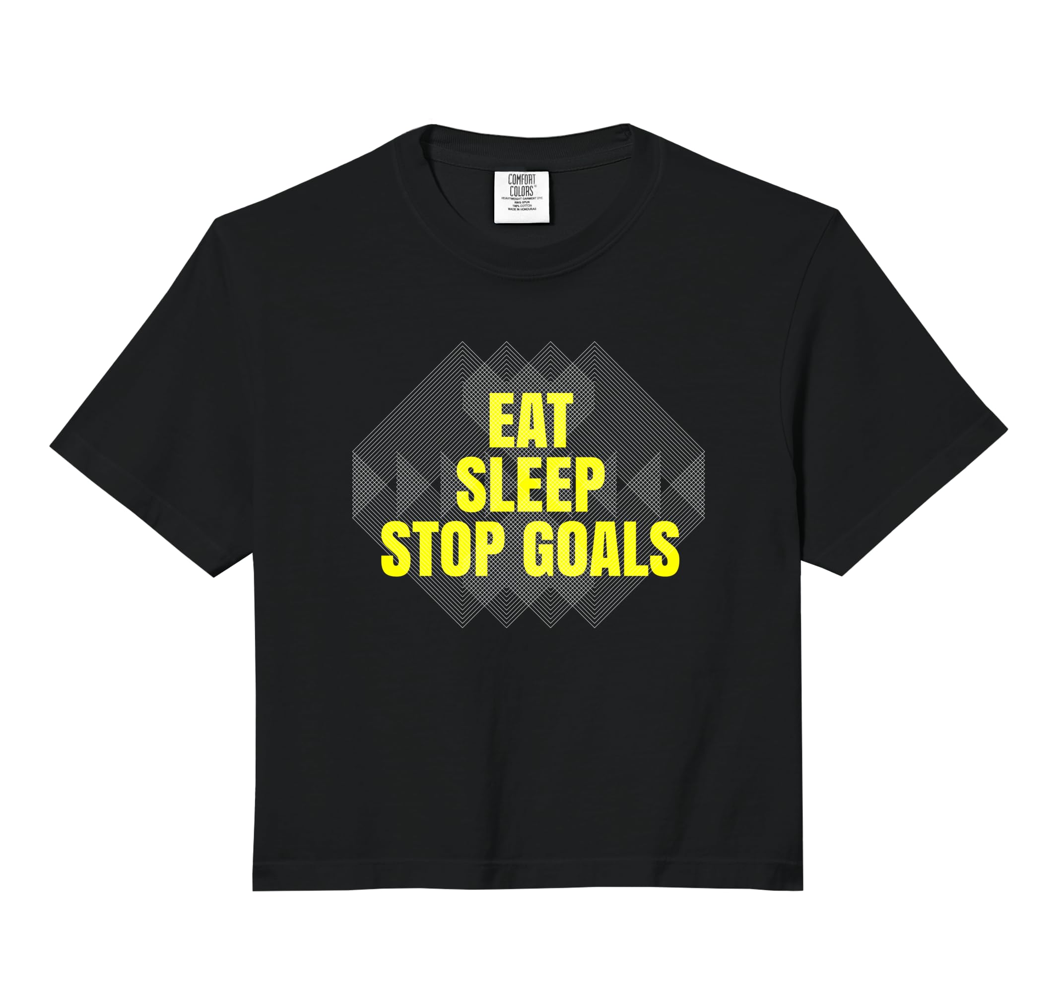 Eat Sleep Stop Goals Soccer Hockey T-Shirt - Trendy Graphic for Adults