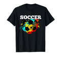 Soccer Player Coach Colorful Splatter T-Shirt - Unique Graphic for Adults