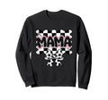 Checkered Soccer Mama Bow Leopard Sweatshirt - Trendy Graphic Men Women