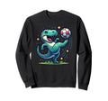 Soccer Playing T Rex Dinosaur Sweatshirt - Aesthetic Graphic for Adults