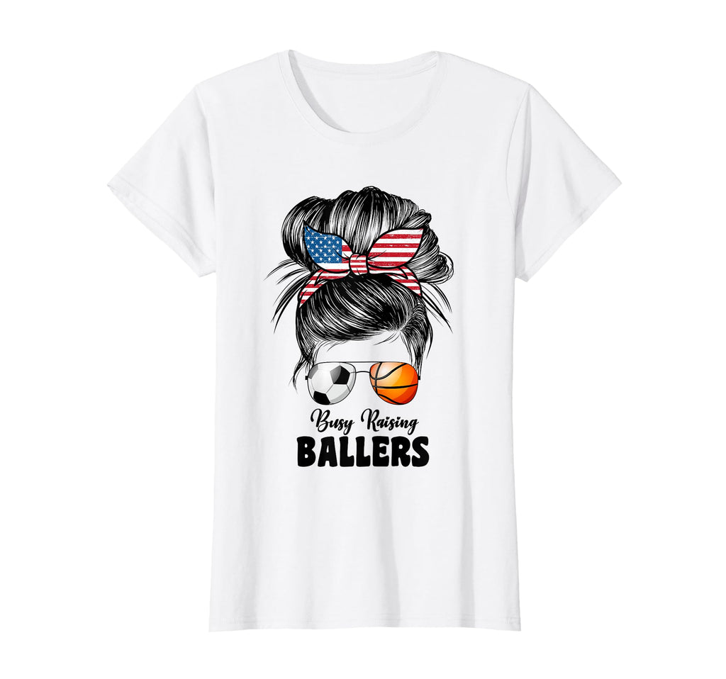 Busy Raising Ballers Soccer And T-Shirt - Novelty Apparel Unisex