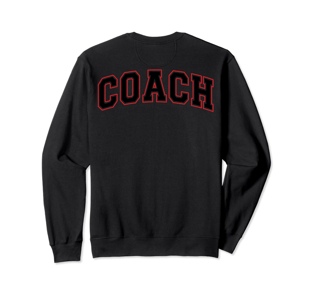 Coach Sports Trainer Black Red Back Sweatshirt - Unique Graphic Unisex