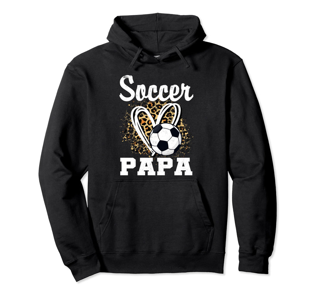 Soccer Papa Leopard Heart Matching Hoodie - Custom Art Print Unisex