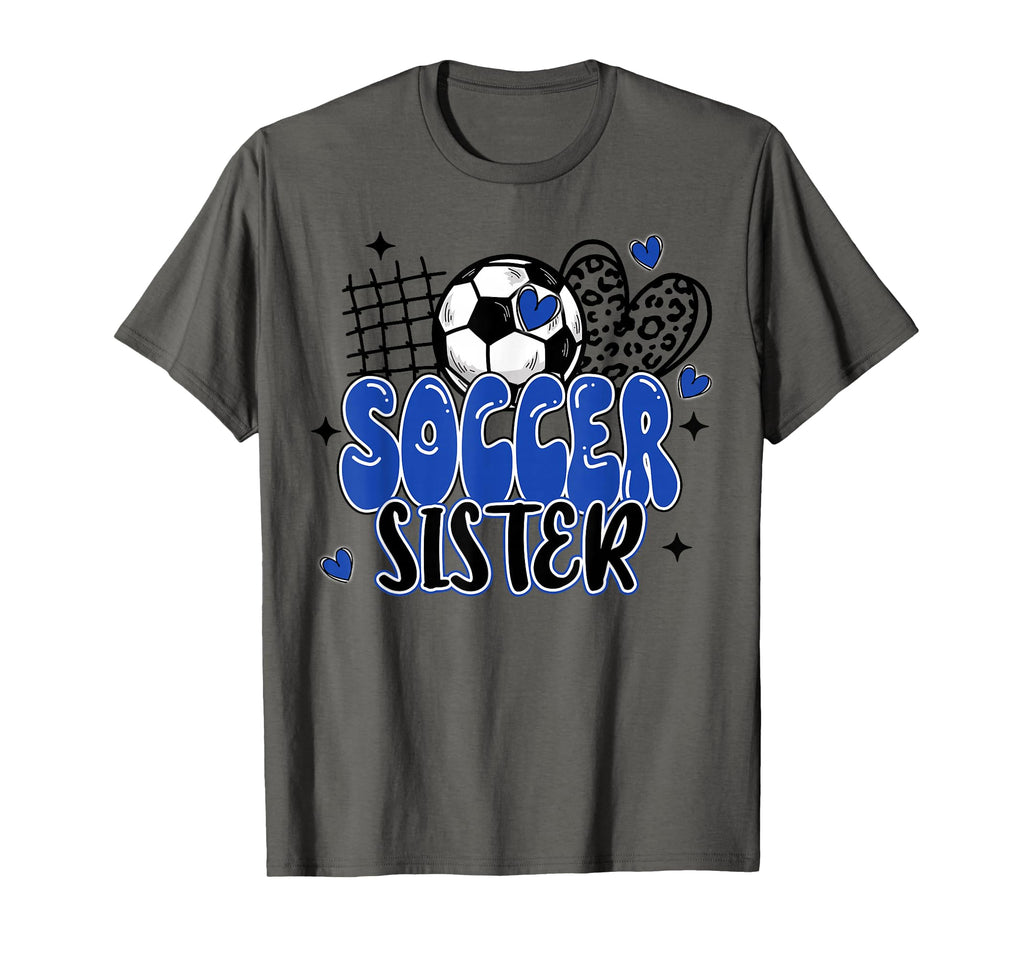 Soccer Sister Leopard Funny Soccer T-Shirt - Fun Novelty Design for Adults