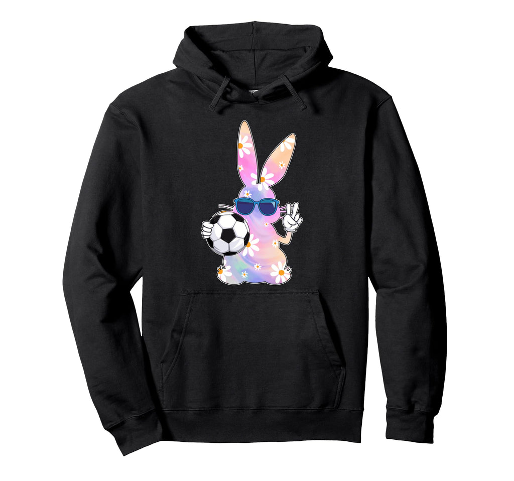 Groovy Easter Bunny Soccer Easter Day Hoodie - Aesthetic Graphic Unisex