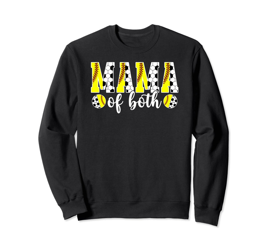 Mama Both Softball Soccer Mom Sweatshirt - Minimalist Print for Adults