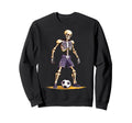 Spooky Skeleton Playing Soccer Sweatshirt - Minimalist Print Men Women