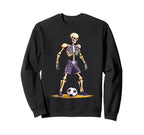 Spooky Skeleton Playing Soccer Sweatshirt - Minimalist Print Men Women