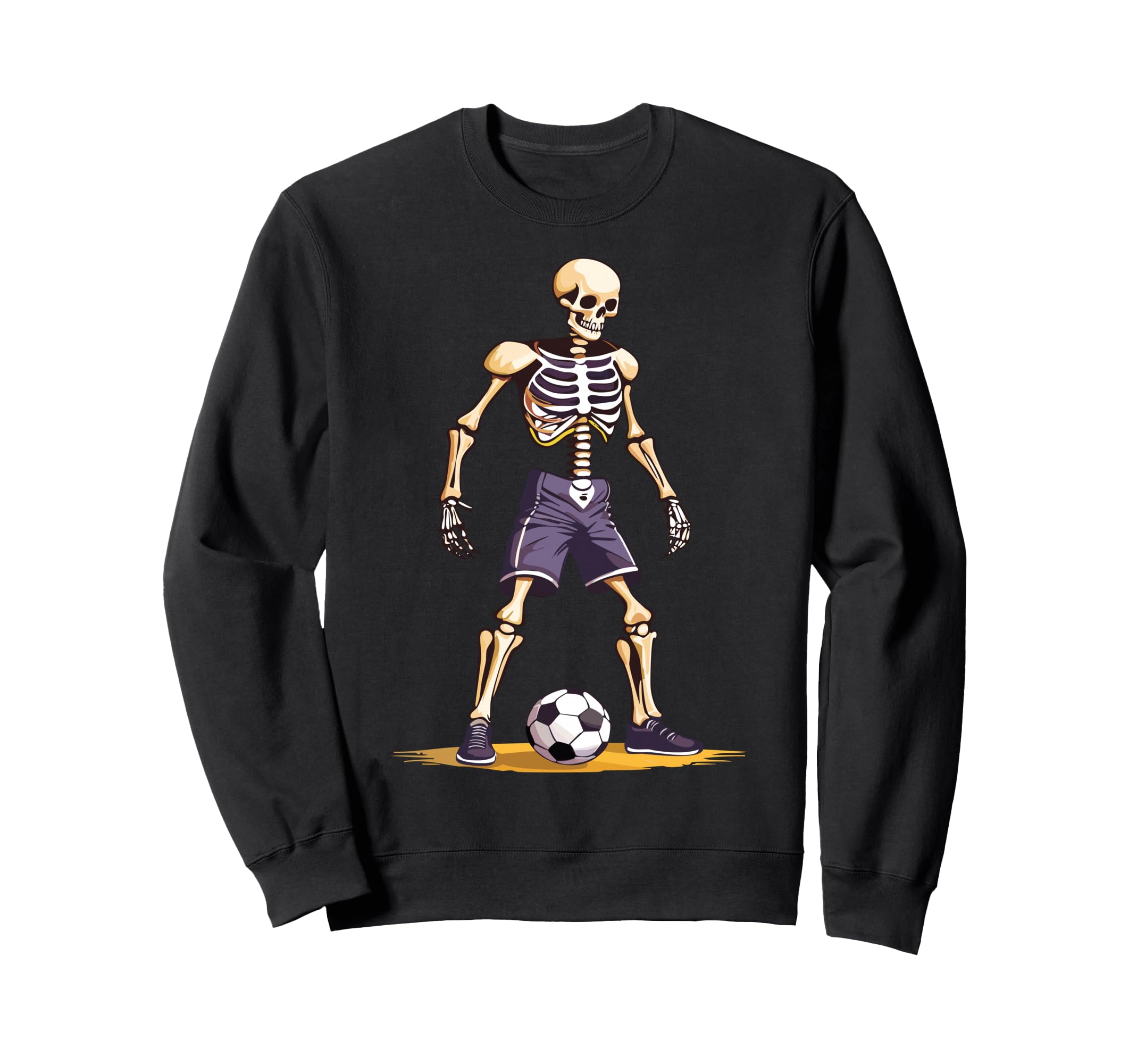 Spooky Skeleton Playing Soccer Sweatshirt - Minimalist Print Men Women
