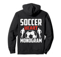 Football Jersey Soccer Heart Monogram Hoodie - Custom Art Print for Adults