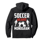 Football Jersey Soccer Heart Monogram Hoodie - Custom Art Print for Adults