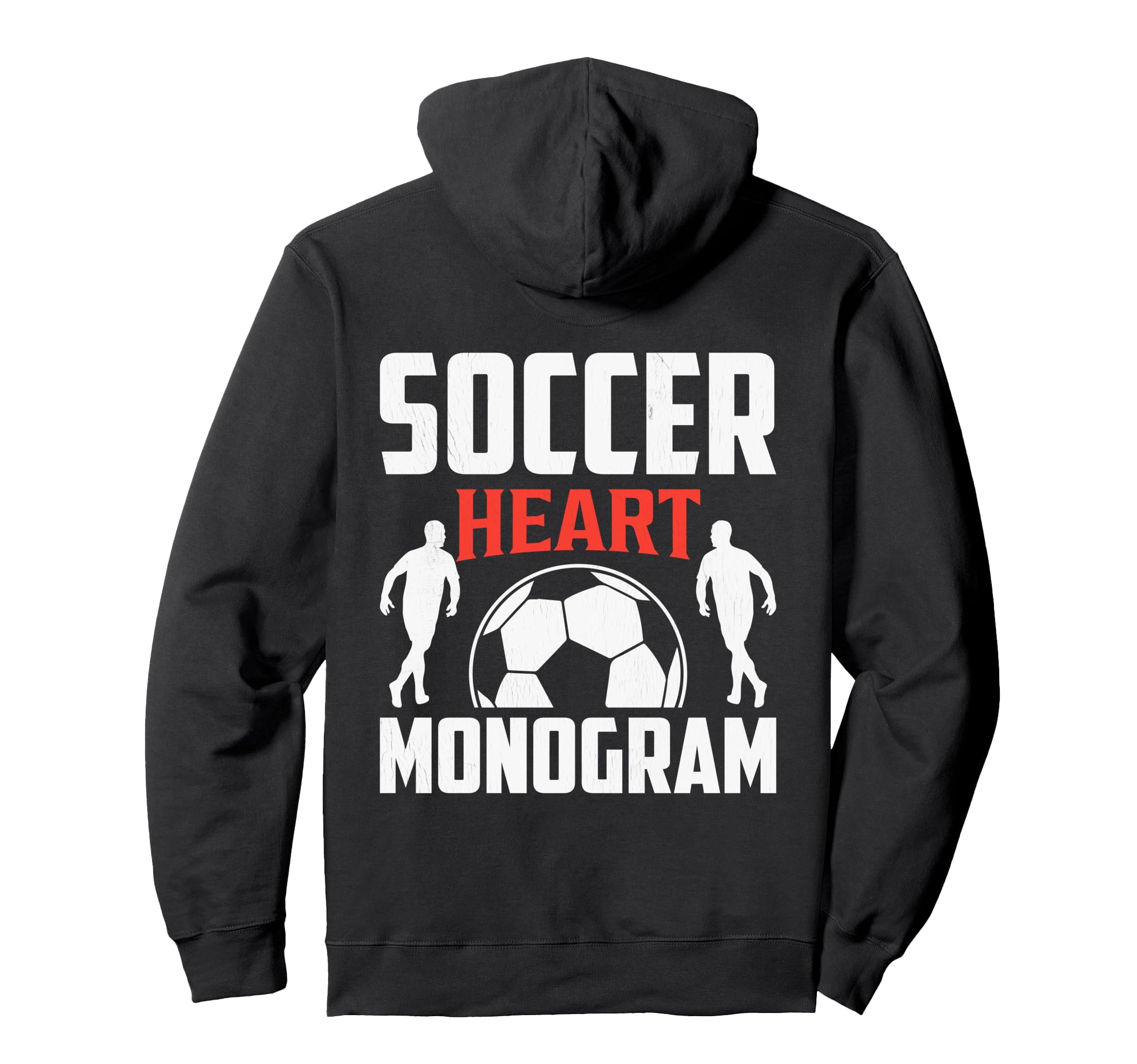 Football Jersey Soccer Heart Monogram Hoodie - Custom Art Print for Adults