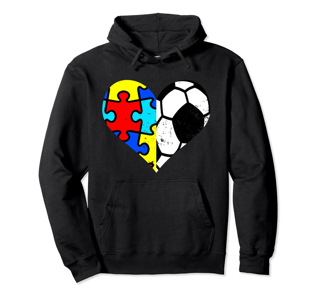 Autism Soccer Heart Funny Autism Hoodie - Custom Art Print Men Women