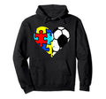 Autism Soccer Heart Funny Autism Hoodie - Custom Art Print Men Women