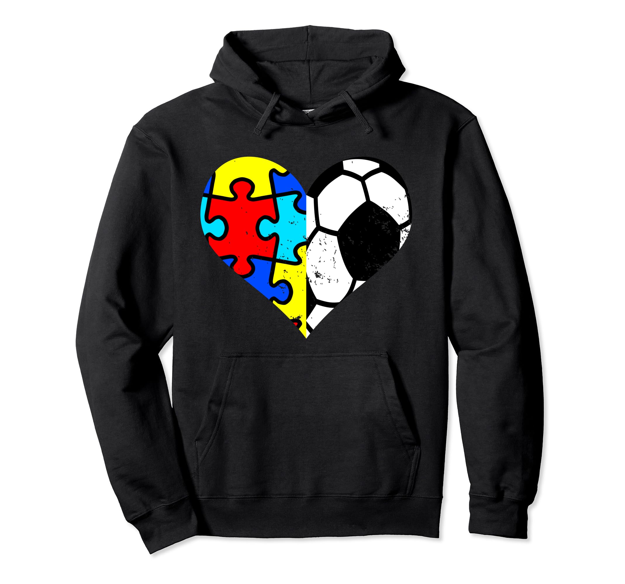 Autism Soccer Heart Funny Autism Hoodie - Custom Art Print Men Women