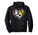 Baseball Softball Soccer Ball Heart Love Hoodie - Graphic Print Unisex