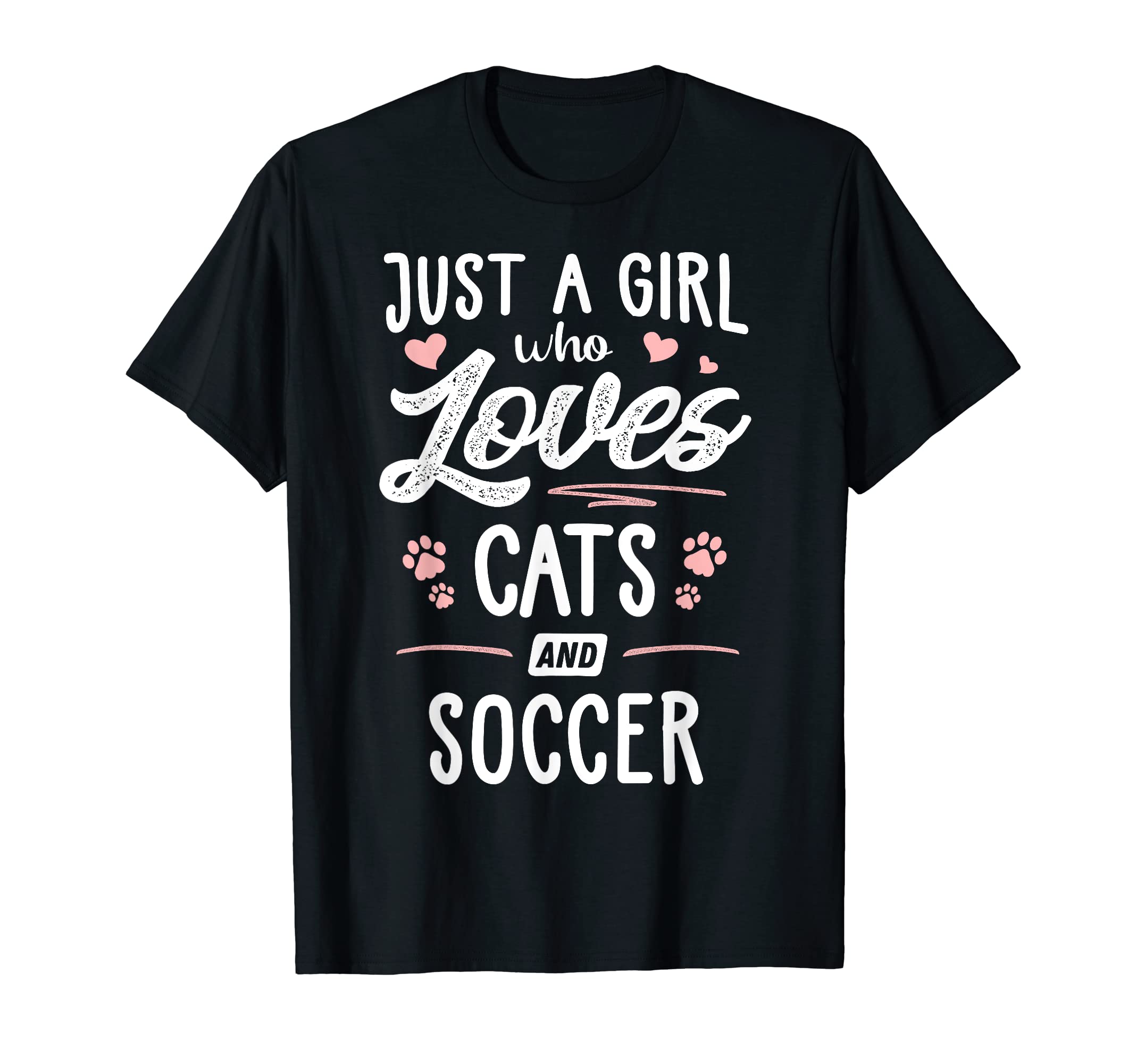 Just Who Loves Cats And Soccer Gift Cat T-Shirt - Graphic Print Unisex