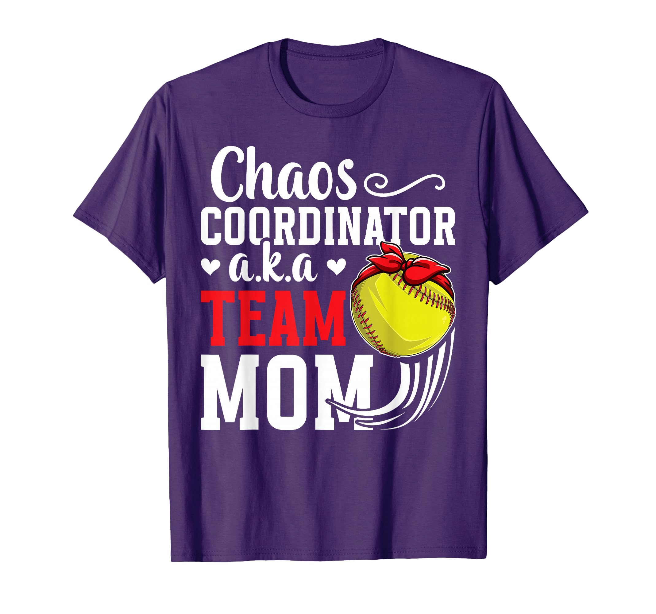 Chaos Coordinator Softball Team Mom T-Shirt - Unique Graphic Unisex