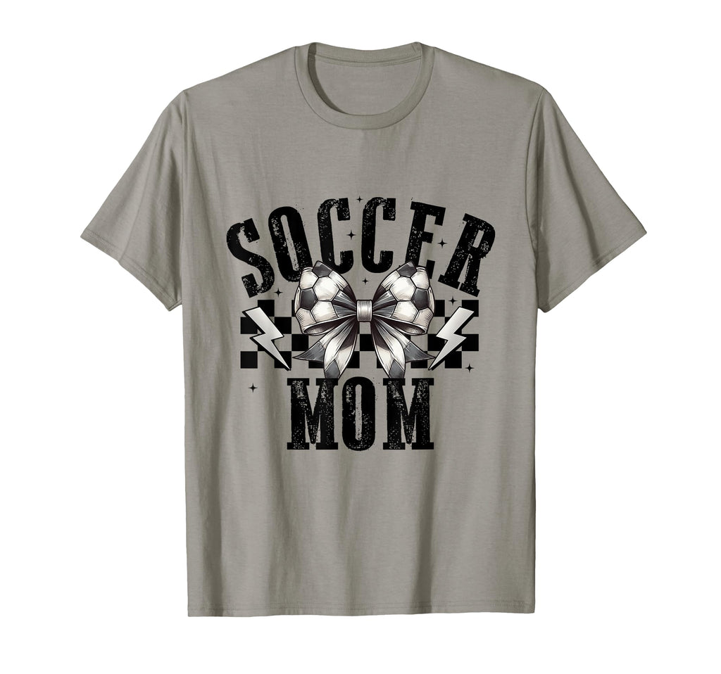 Soccer Mom Groovy Soccer Coquette Bow T-Shirt - Custom Art Print Unisex