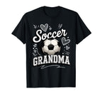 Soccer Grandma Heart Ball Stadium T-Shirt - Casual Everyday Wear Men Women