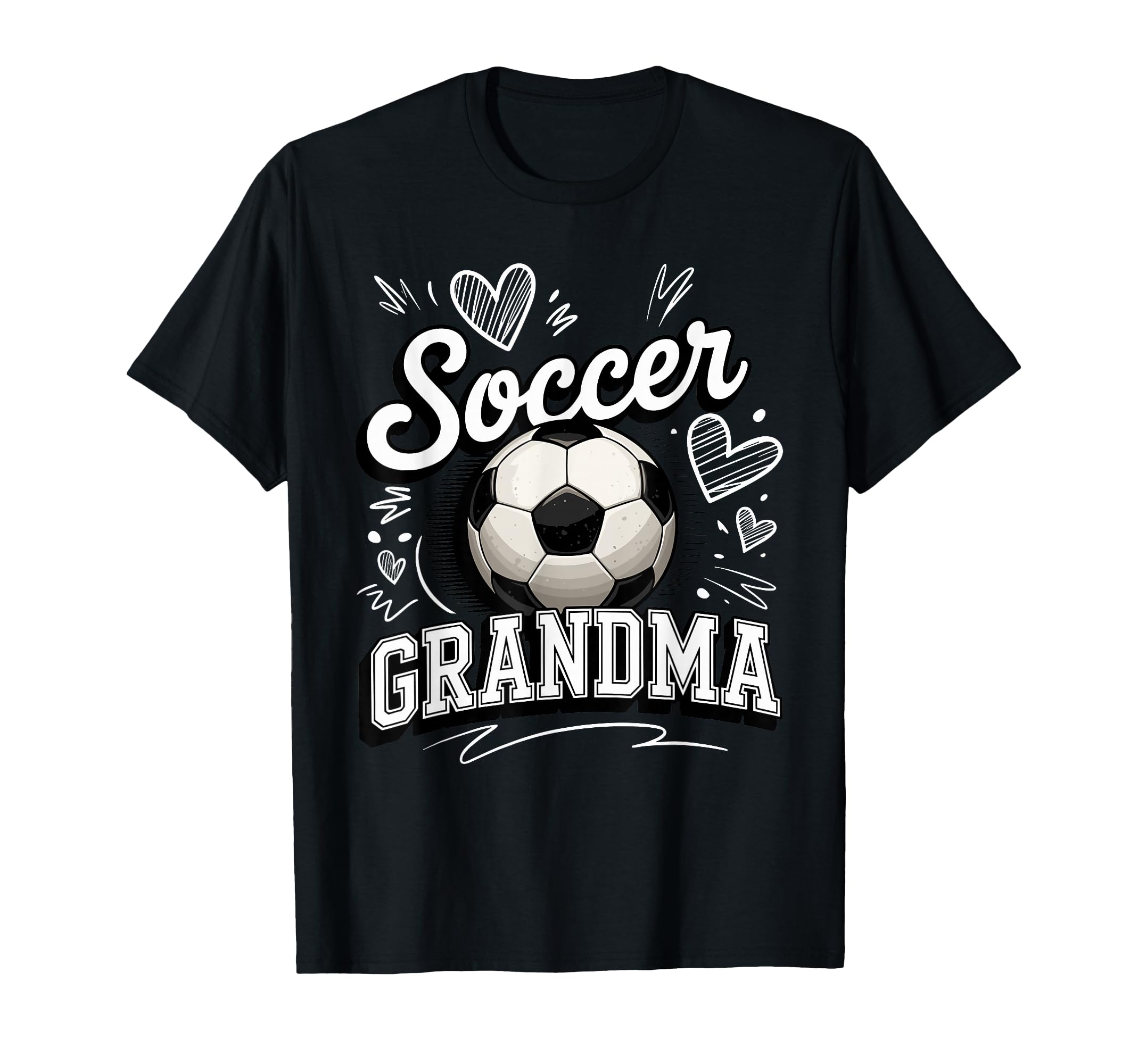 Soccer Grandma Heart Ball Stadium T-Shirt - Casual Everyday Wear Men Women