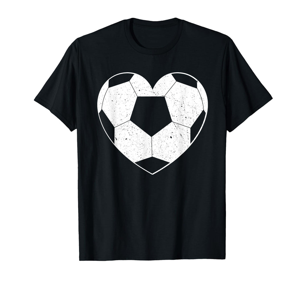 Soccer Ball Heart Soccer Shirts T-Shirt - Minimalist Print Men Women