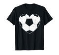 Soccer Ball Heart Soccer Shirts T-Shirt - Minimalist Print Men Women