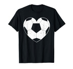 Soccer Ball Heart Soccer Shirts T-Shirt - Minimalist Print Men Women