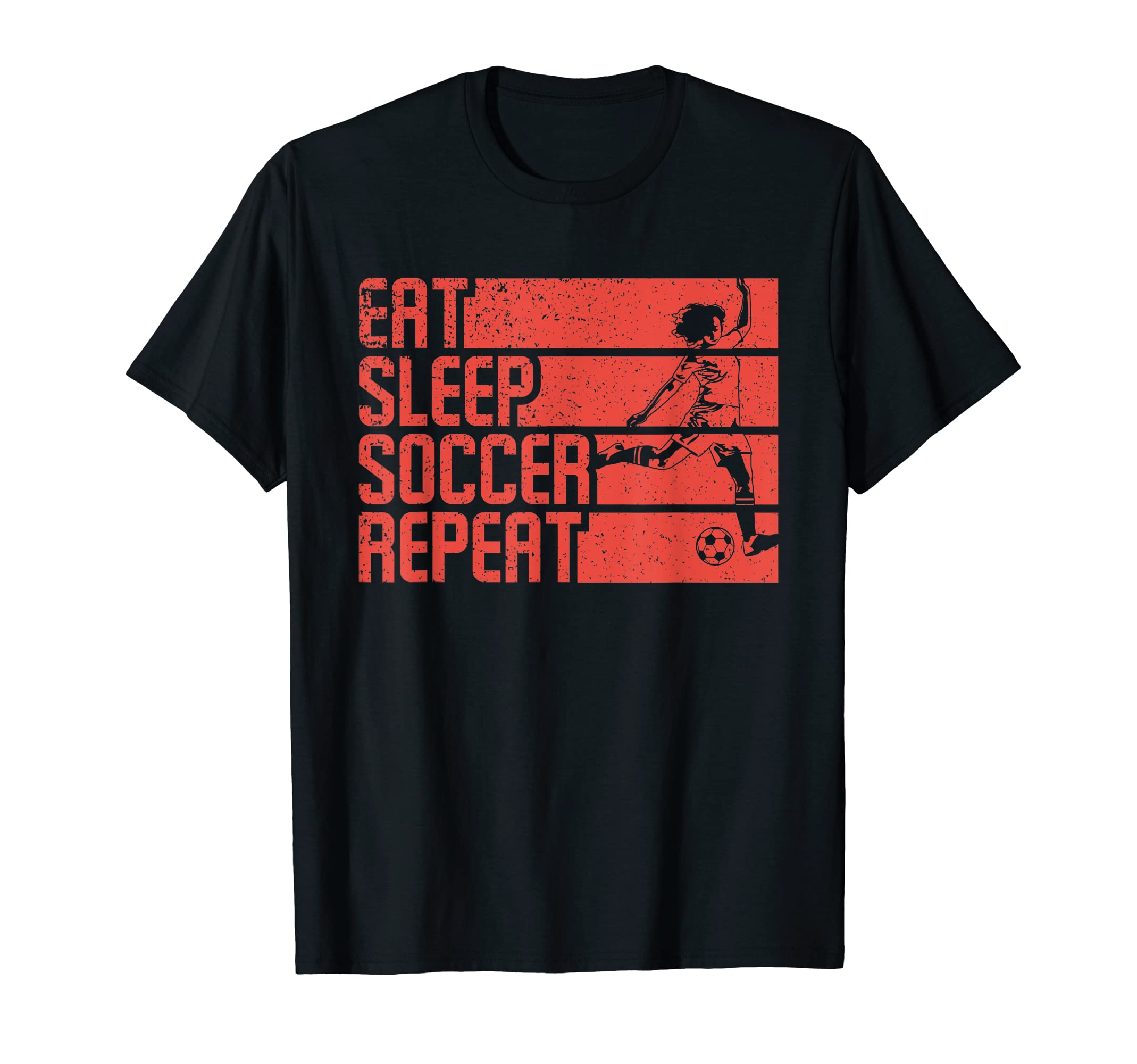 Eat Sleep Soccer Repeat Funny T-Shirt - Aesthetic Graphic Men Women