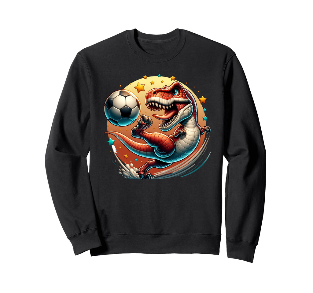 T Rex Dinosaur Playing Soccer Sweatshirt - Aesthetic Graphic for Adults