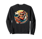 T Rex Dinosaur Kicking Soccer Sweatshirt - Streetwear Style for Adults