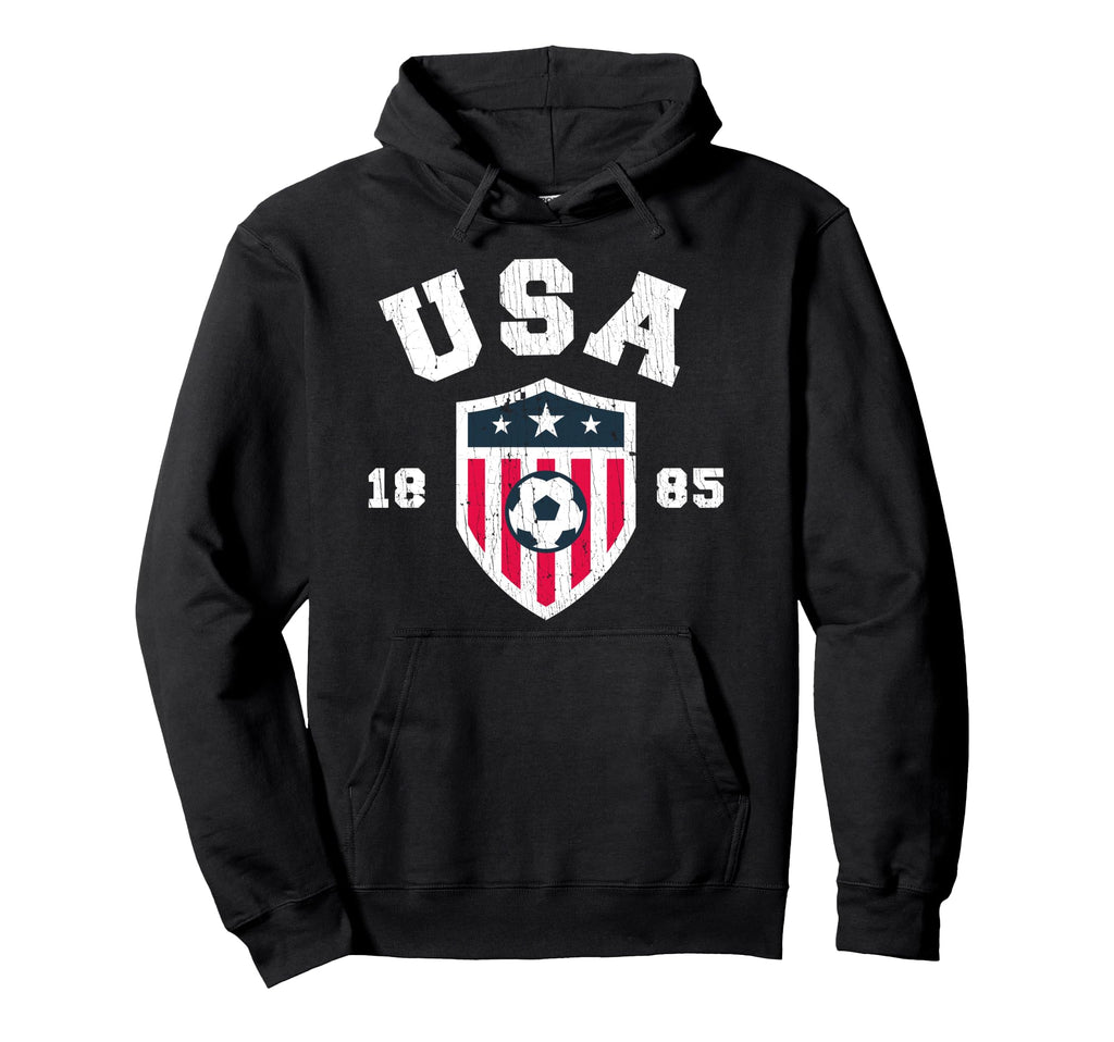 Usa Soccer 1885 American Flag Football Hoodie - Unique Graphic for Adults