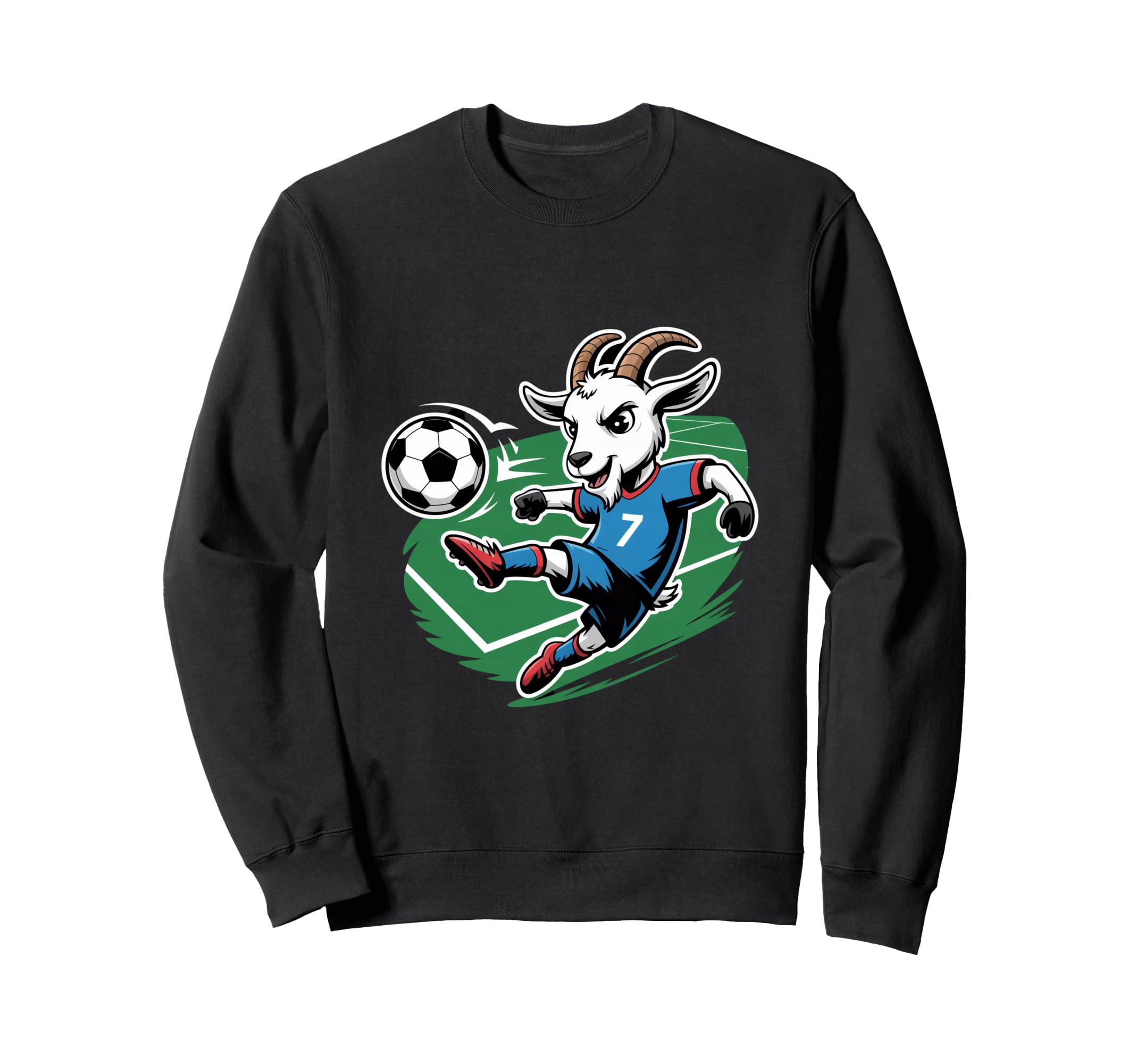 Football Goat Striker Number 7 Sweatshirt - Casual Everyday Wear Unisex