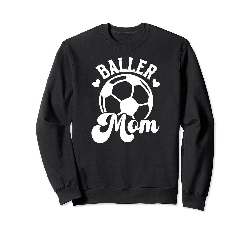 Baller Mom Soccer Mom Soccer Sweatshirt - Minimalist Print for Adults