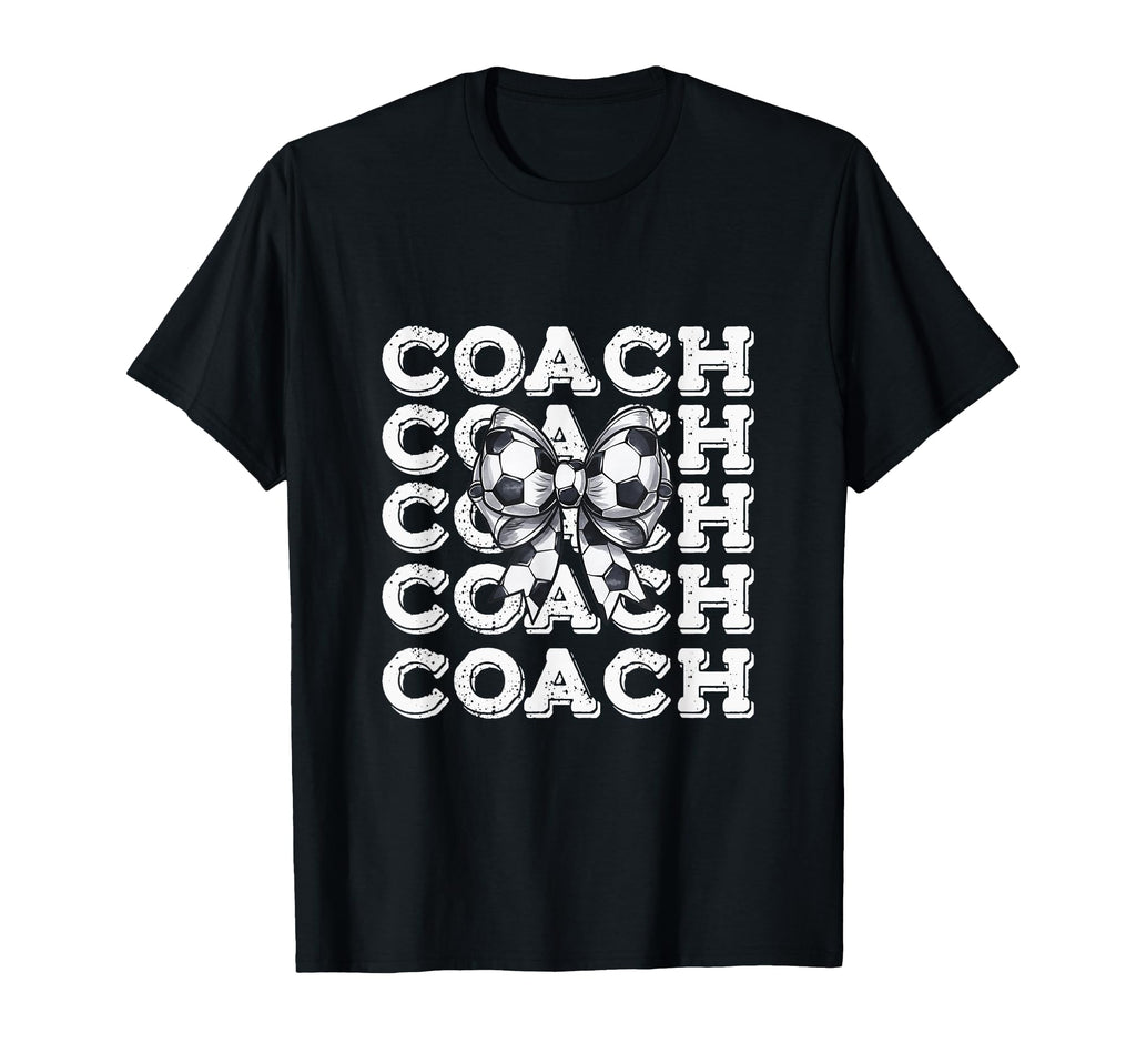 Coquette Soccer Coach Matching Family Bow T-Shirt - Custom Art Print Unisex