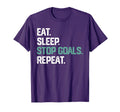 Eat Sleep Stop Goals Repeat Goalie Soccer T-Shirt - Novelty Apparel Unisex
