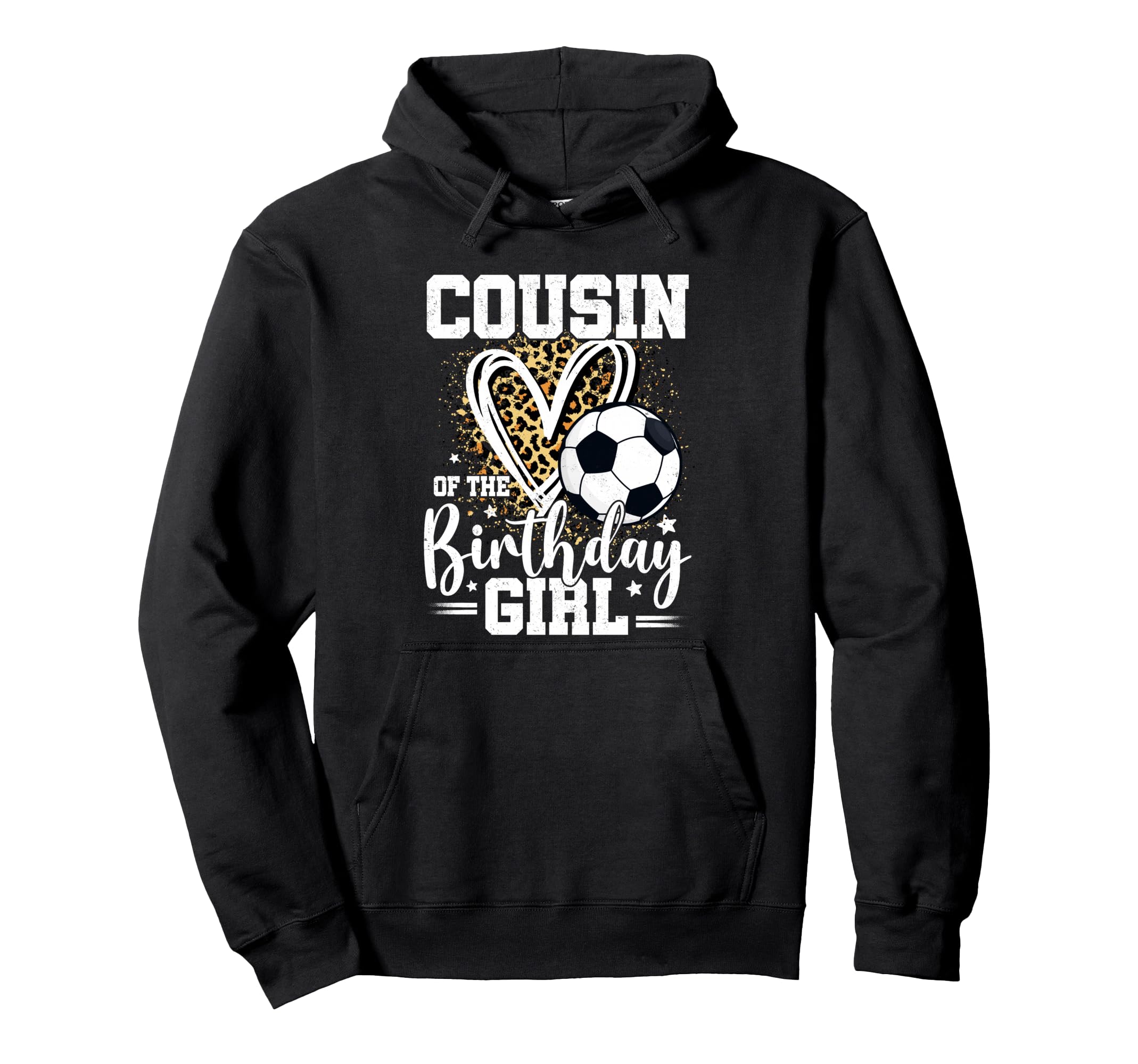 Cousin Birthday Soccer Cousin Leopard Hoodie - Graphic Print Men Women